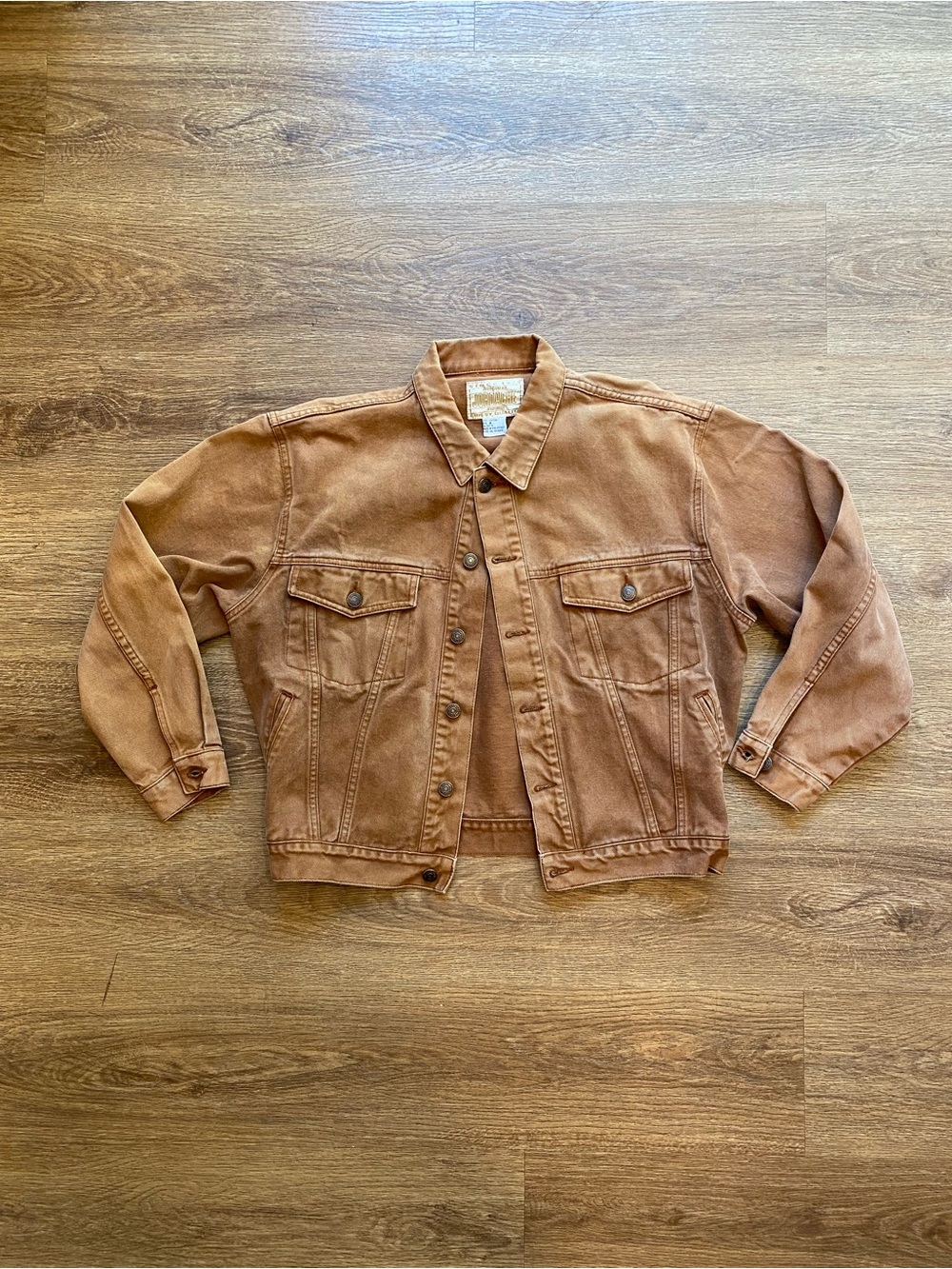 Vintage Jordache Men's Tan-Brown Denim Jacket